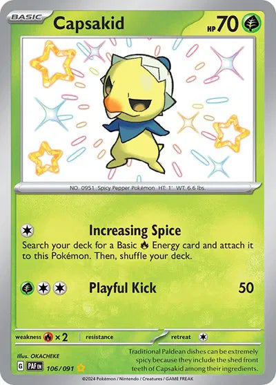 Capsakid Shiny Rare #106 - Paldean Fates