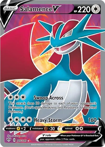 Salamence V Full Art #185 - Darkness Ablaze