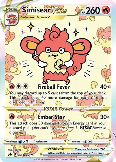 Simisear V Star Ultra Rare #GG37 - Crown Zenith: Galarian Gallery